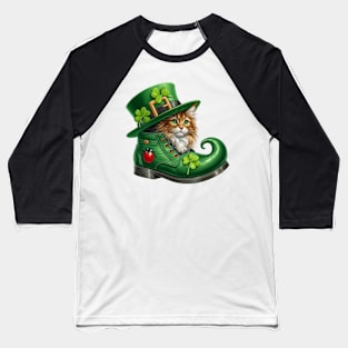 Maine Coon Cat Shoes For Patricks Day Baseball T-Shirt